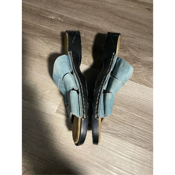 Earth Spirit Blue Leather Gelron 2000 Slip On Slide Sandals, W Size 9, MSRP $83 - Picture 5 of 15